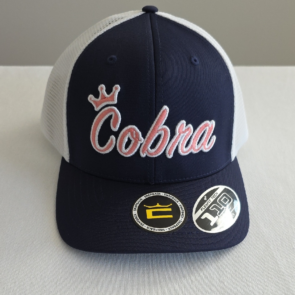 Mens Cobra Golf Navy & White Mesh Trucker Hat